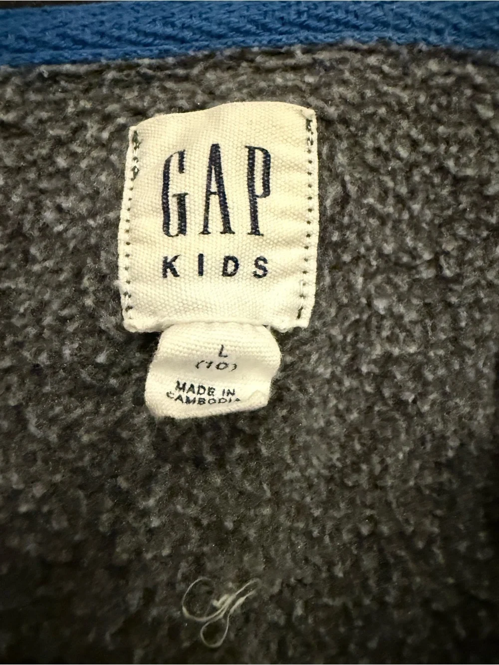 GAP Kids Gray Zip-Up Hoodie with Blue Logo
